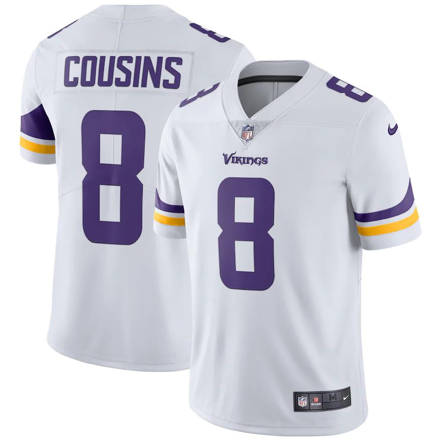 Men Minnesota Vikings #8 Kirk Cousins Nike White Vapor Untouchable Limited NFL Jersey